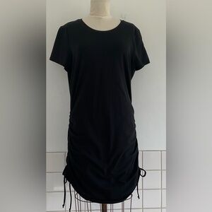 PINK Black Little Black T-Shirt Dress w/Adjustable Ruched Sides.  XL  NWT